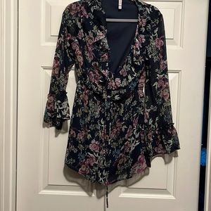 Floral shorts romper